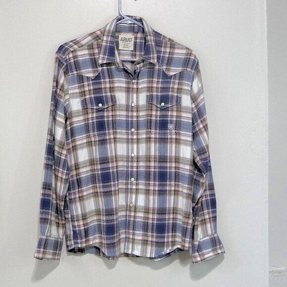 ARIAT Retro Fit Western Pearl Snap Shirt MEDIUM - Picture 1 of 8